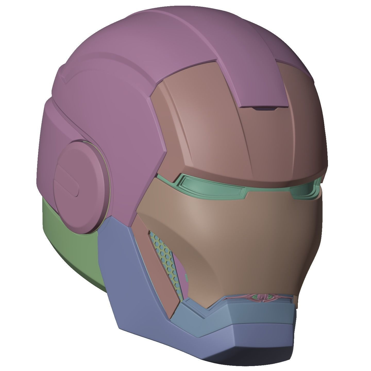 Iron man mk33 helmet with inner details and motorization 3D print model_31