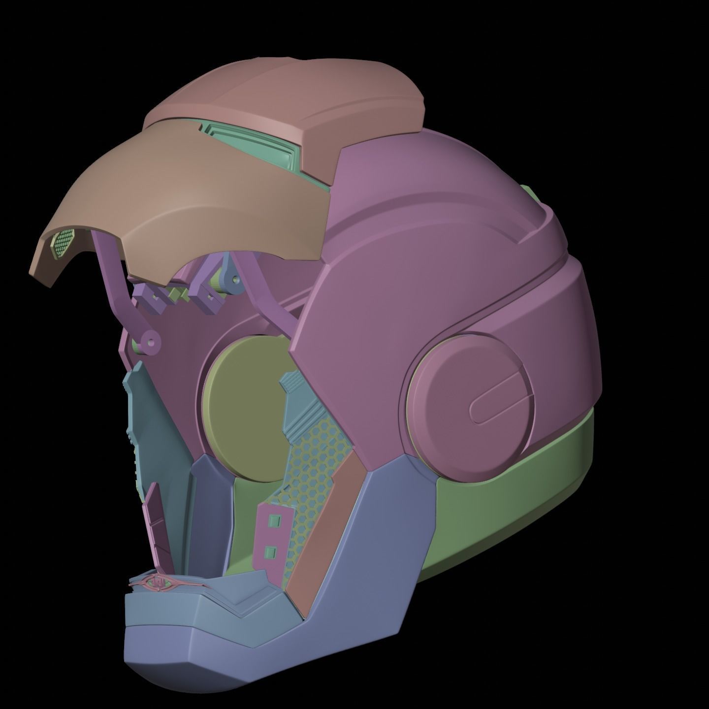 Iron man mk33 helmet with inner details and motorization 3D print model_21