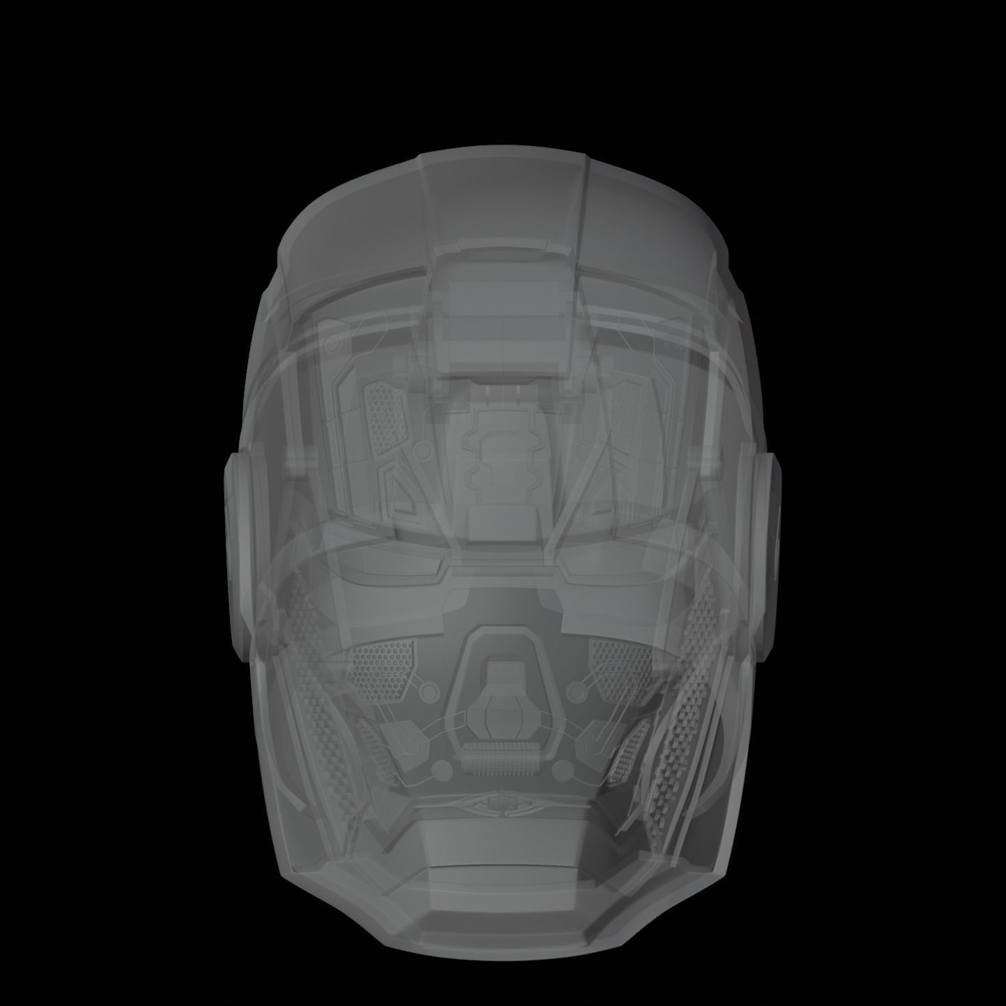 Iron man mk33 helmet with inner details and motorization 3D print model_27