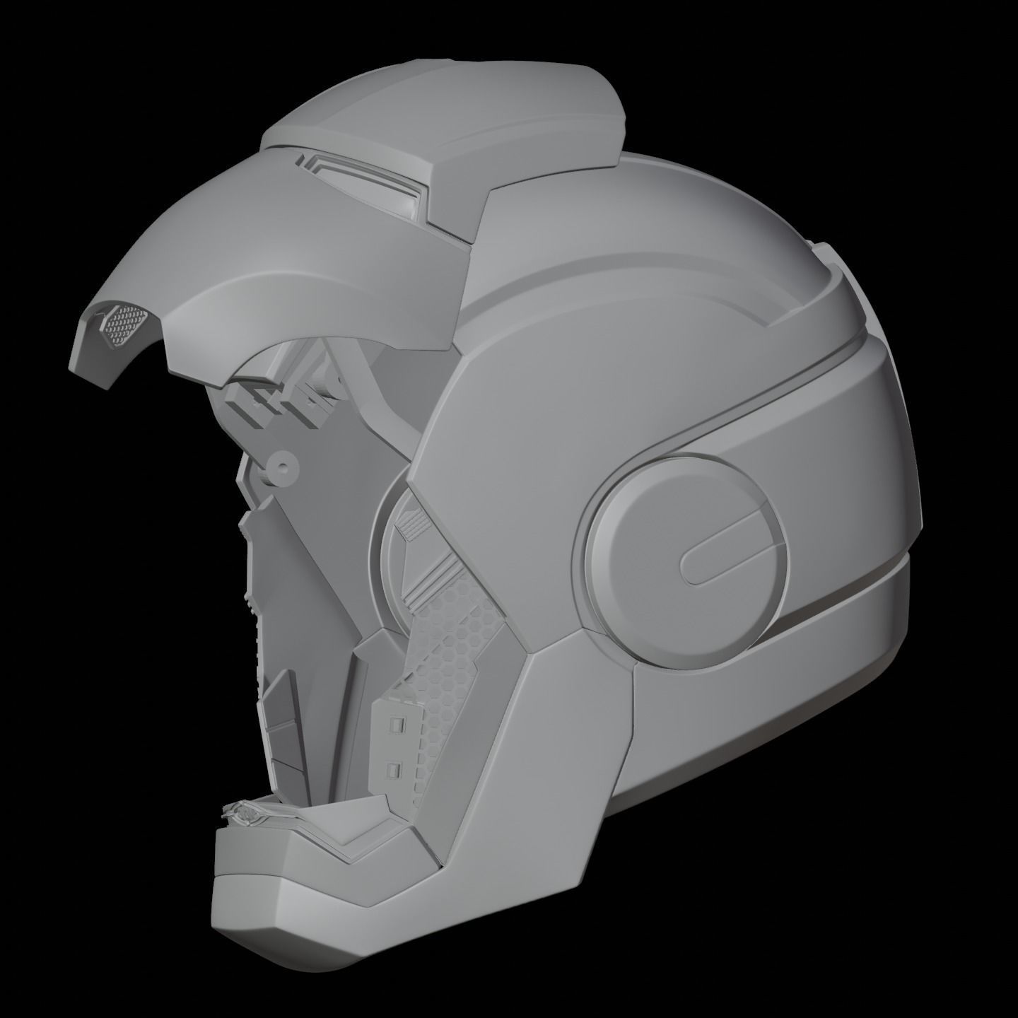 Iron man mk33 helmet with inner details and motorization 3D print model_25