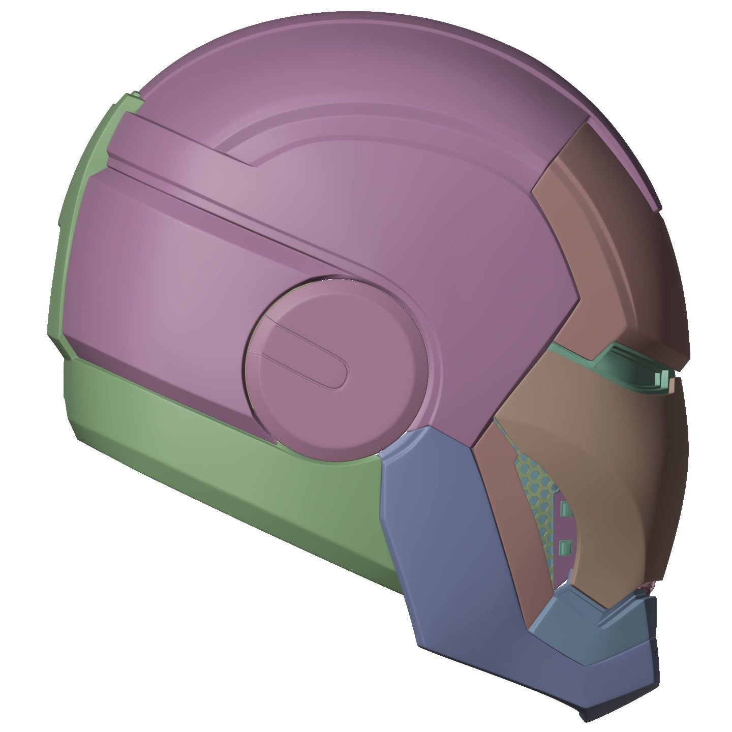 Iron man mk33 helmet with inner details and motorization 3D print model_32