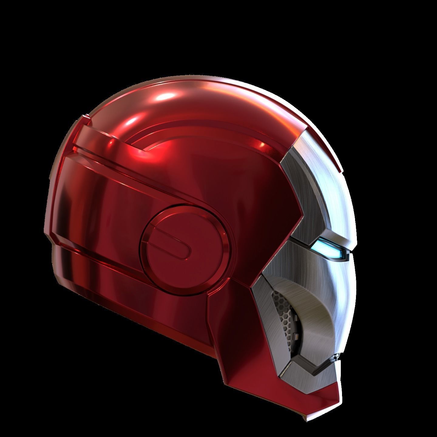 Iron man mk33 helmet with inner details and motorization 3D print model_4
