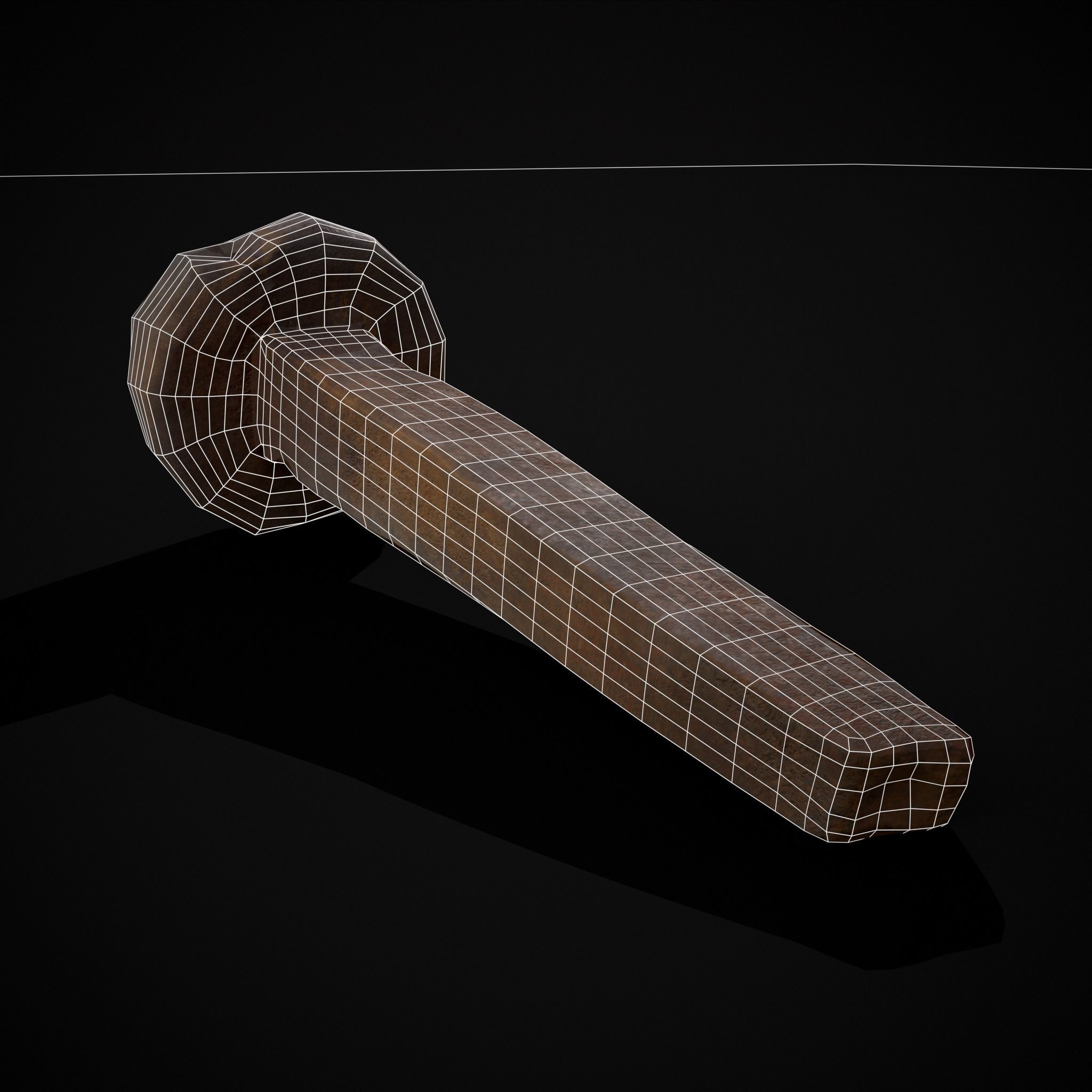 Old Rusting Medieval Nails Low-poly 3D model_24