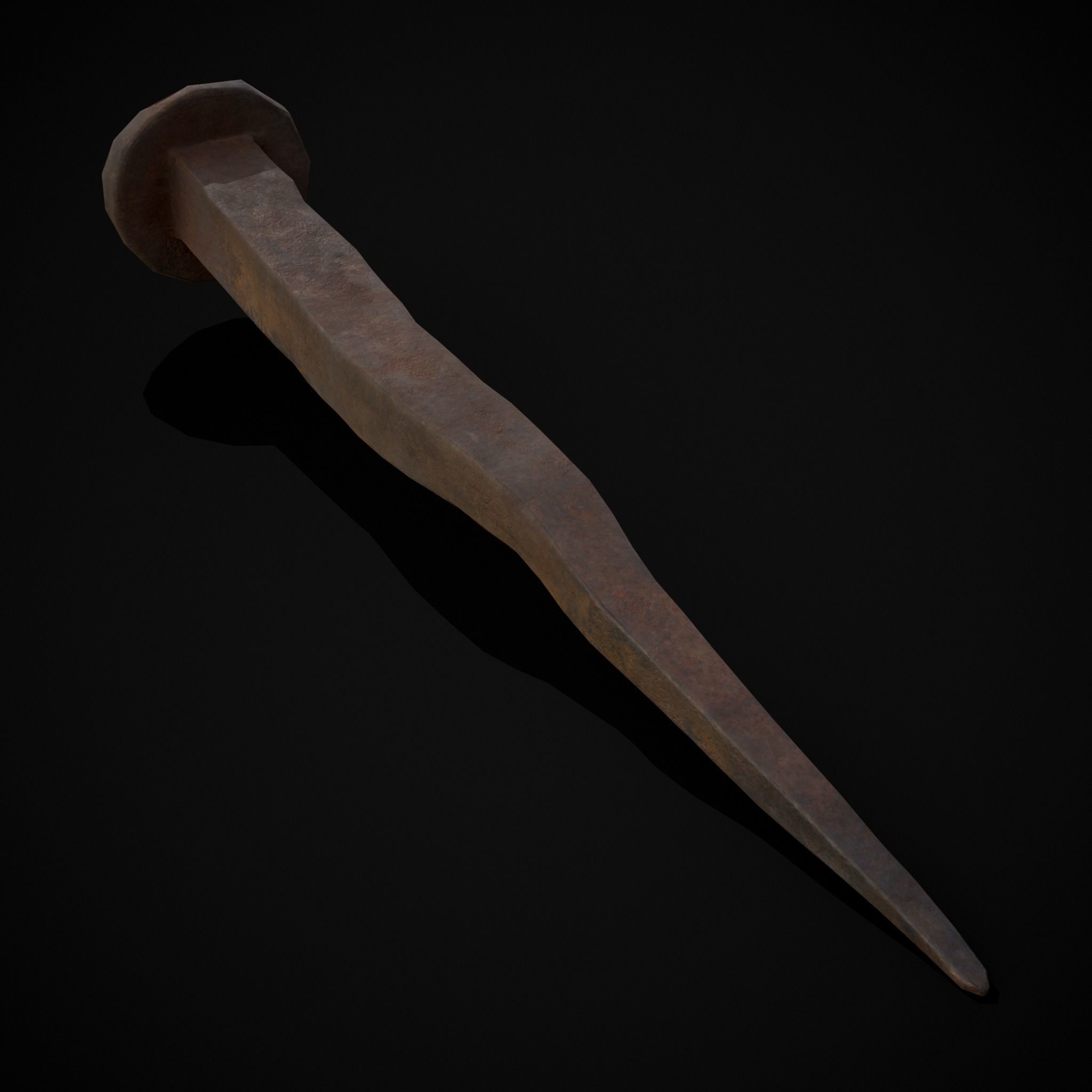 Old Rusting Medieval Nails Low-poly 3D model_15