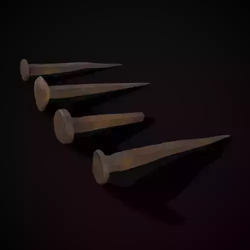 Old Rusting Medieval Nails Low-poly 3D model