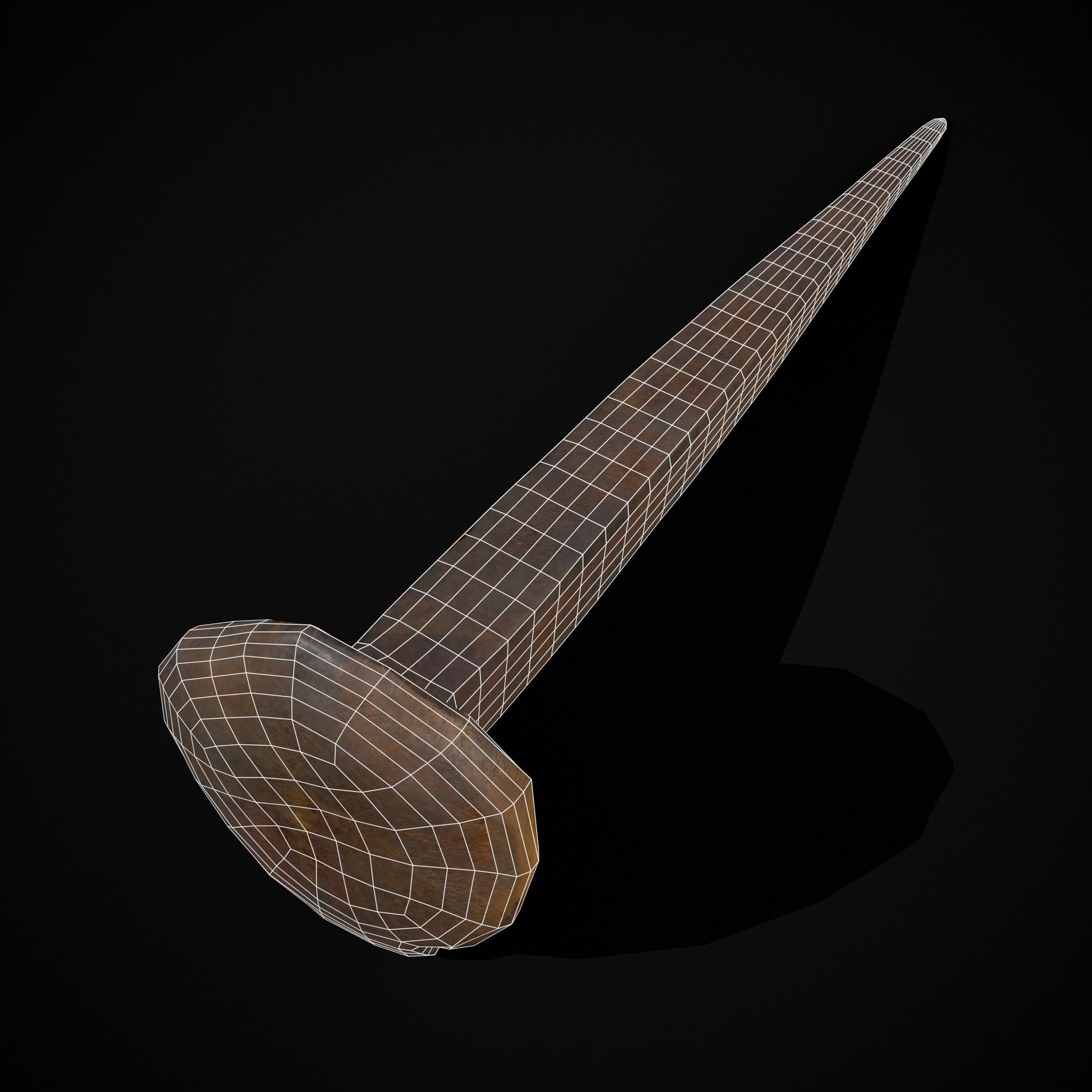 Old Rusting Medieval Nails Low-poly 3D model_12