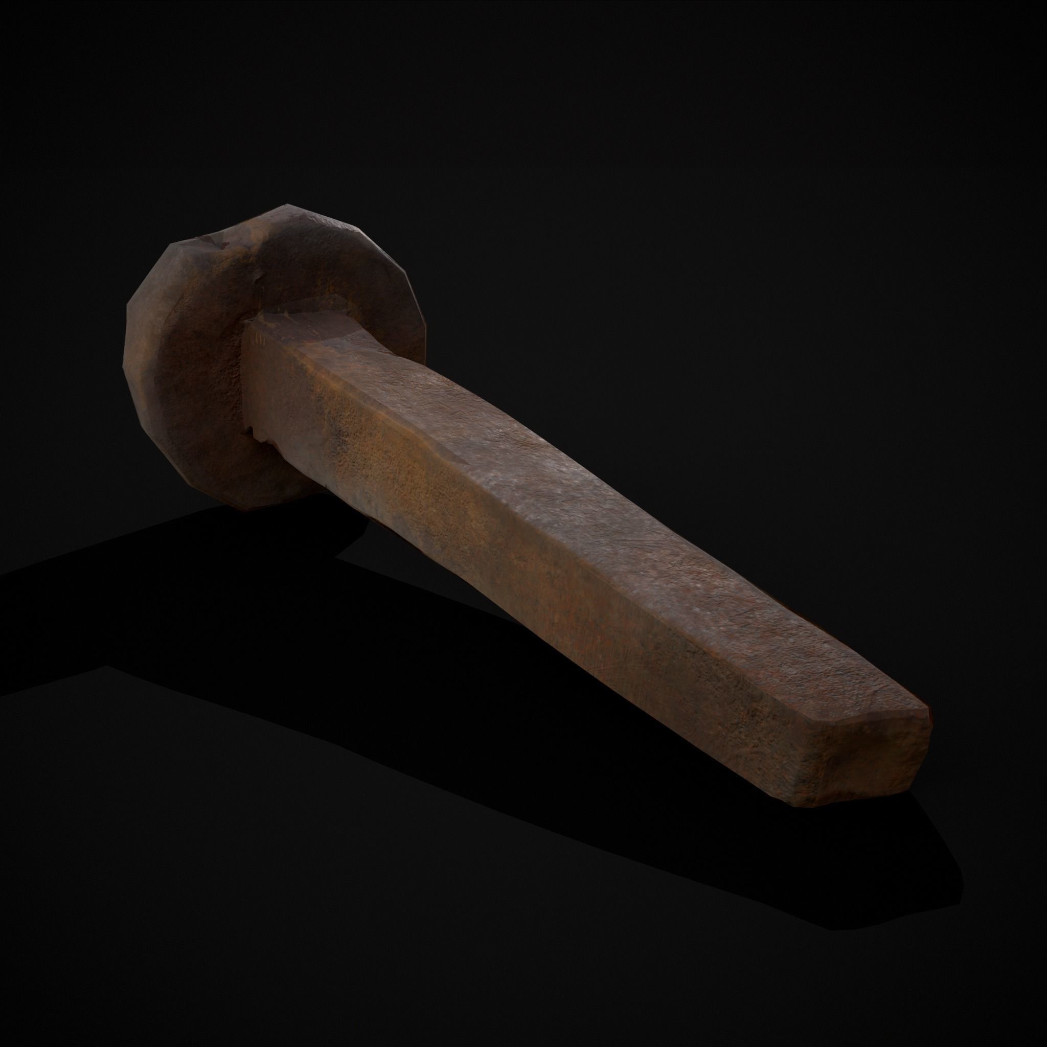 Old Rusting Medieval Nails Low-poly 3D model_23