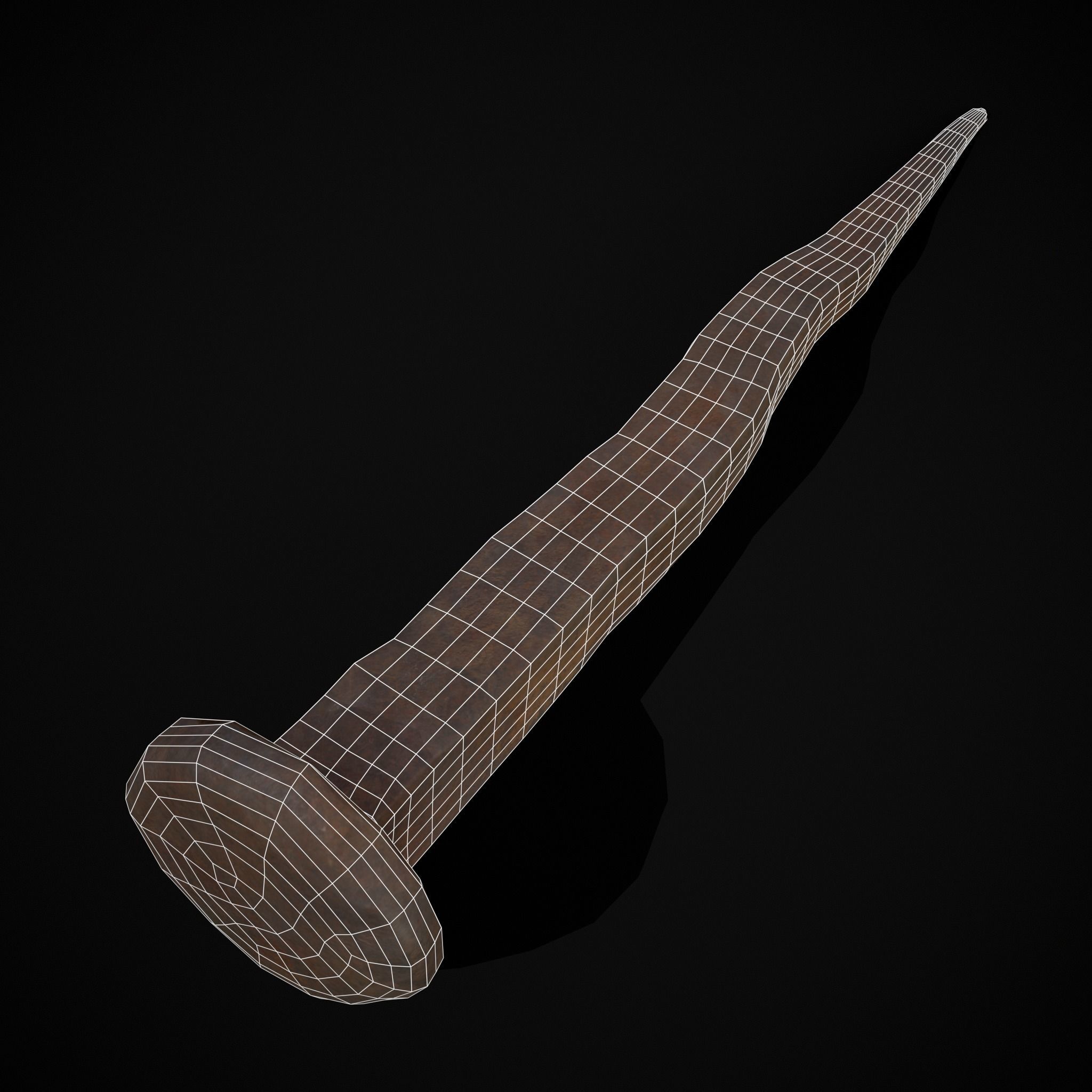 Old Rusting Medieval Nails Low-poly 3D model_14