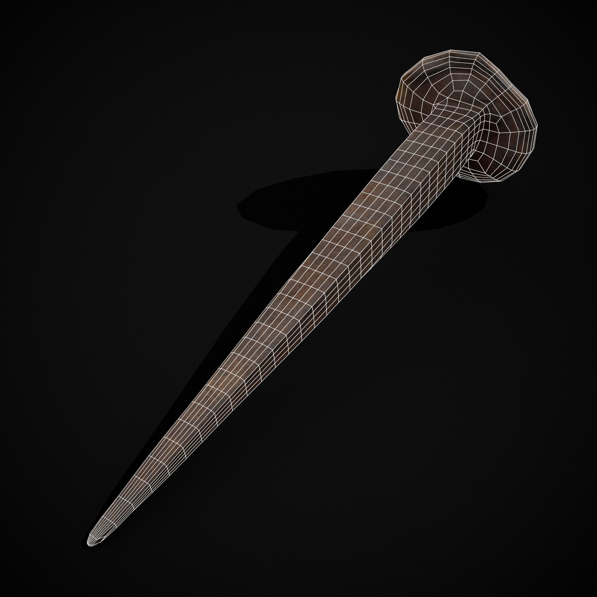 Old Rusting Medieval Nails Low-poly 3D model_10