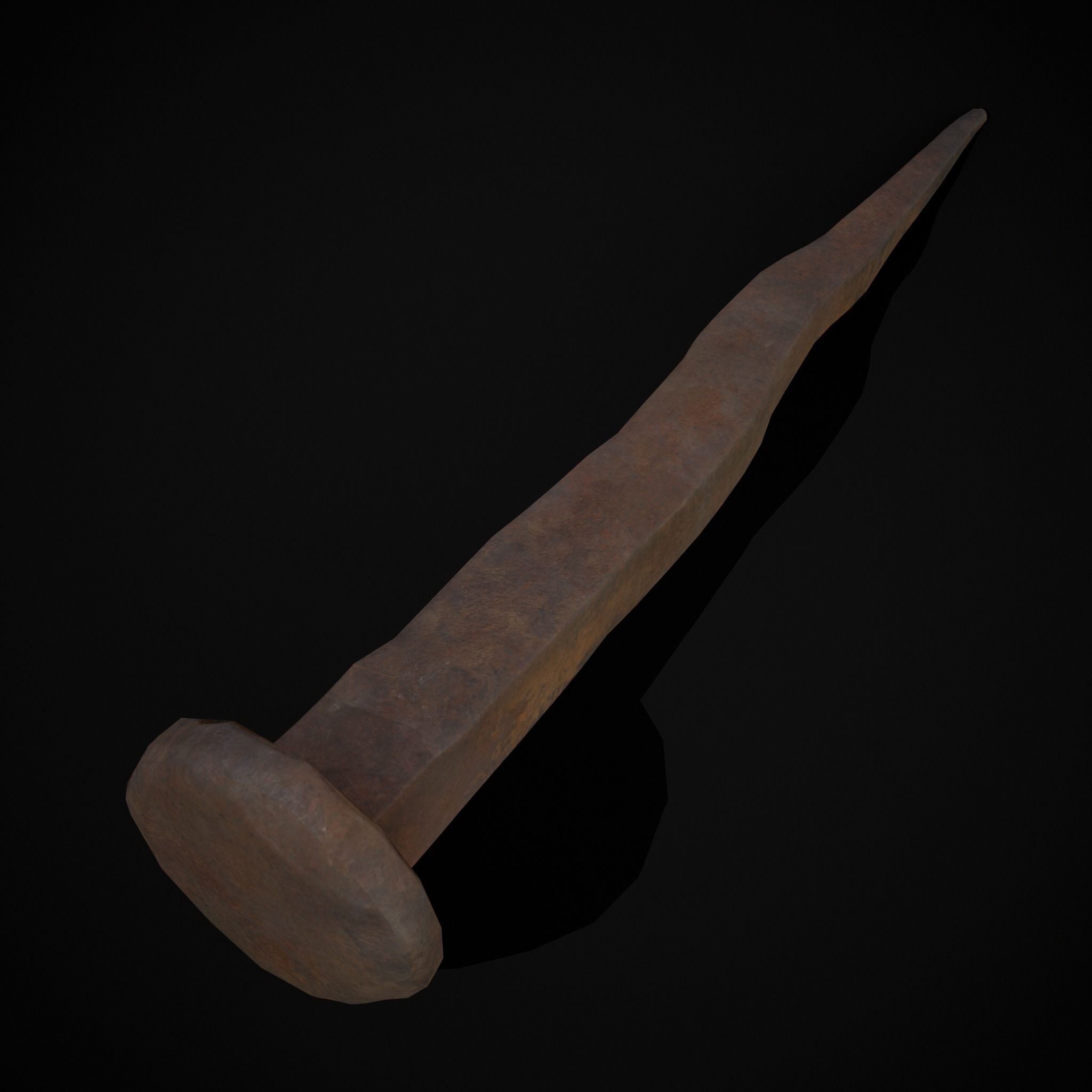 Old Rusting Medieval Nails Low-poly 3D model_13