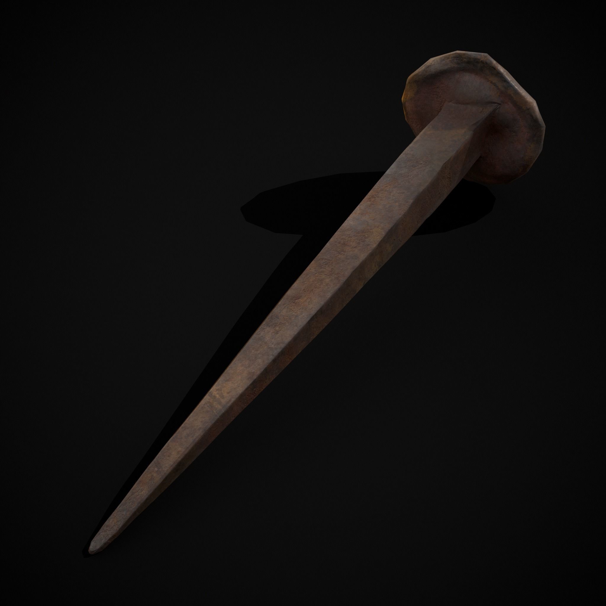Old Rusting Medieval Nails Low-poly 3D model_9