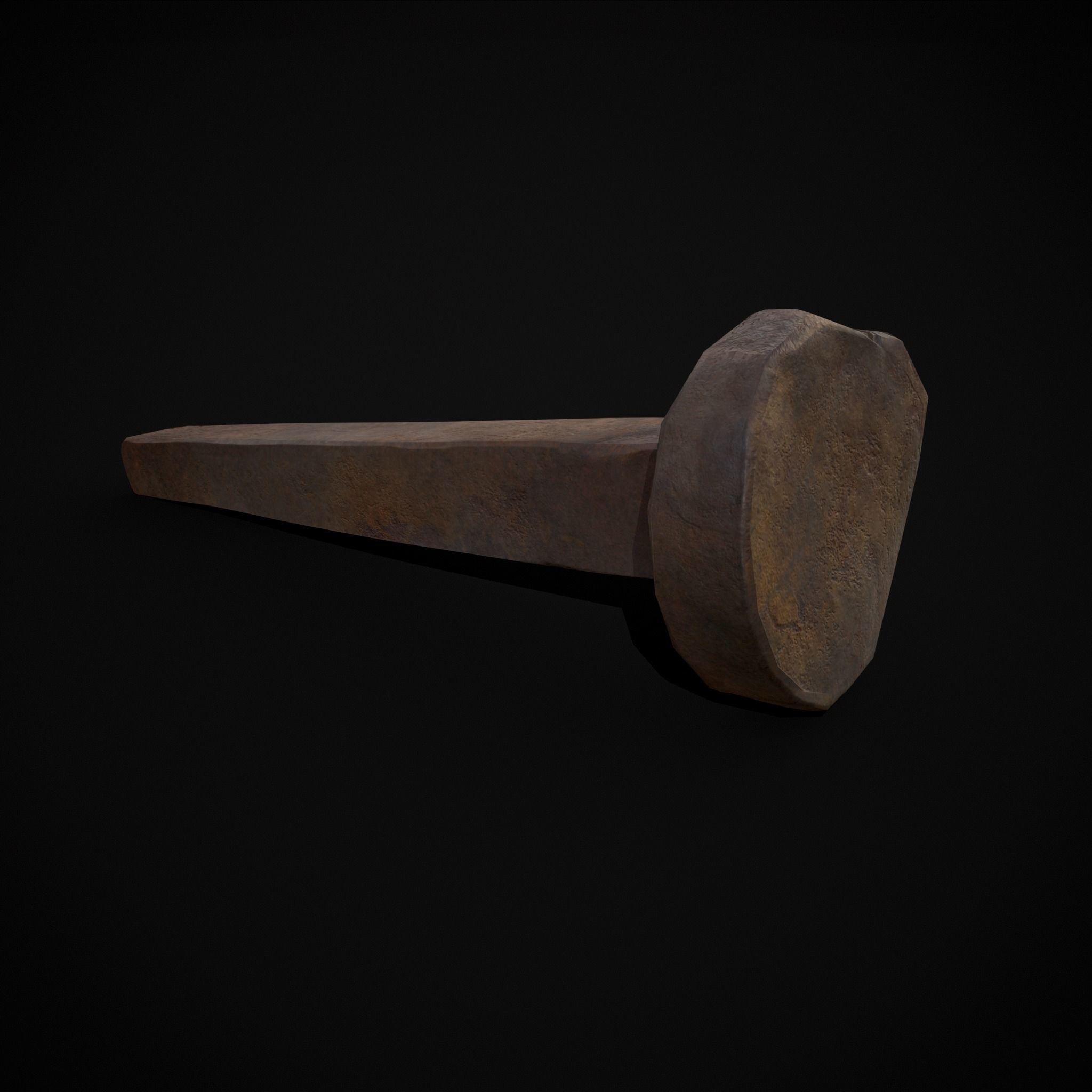 Old Rusting Medieval Nails Low-poly 3D model_21