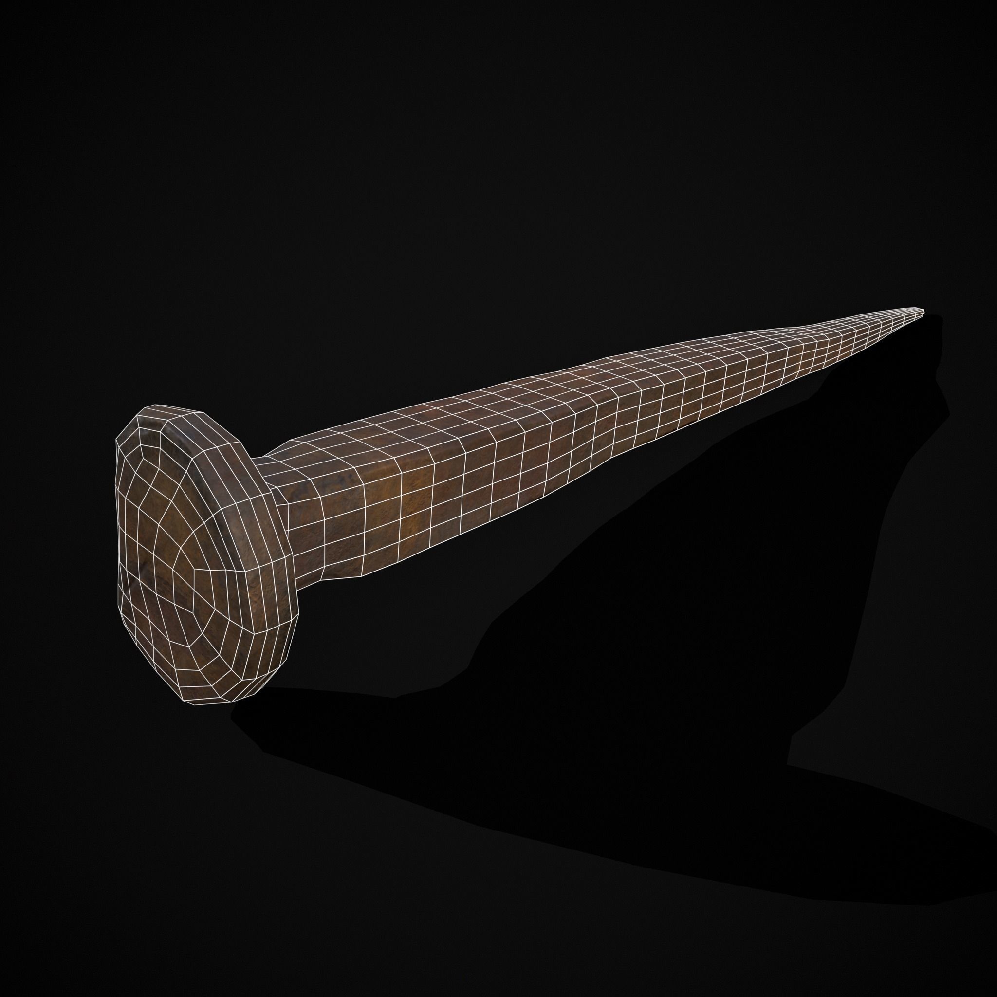 Old Rusting Medieval Nails Low-poly 3D model_20