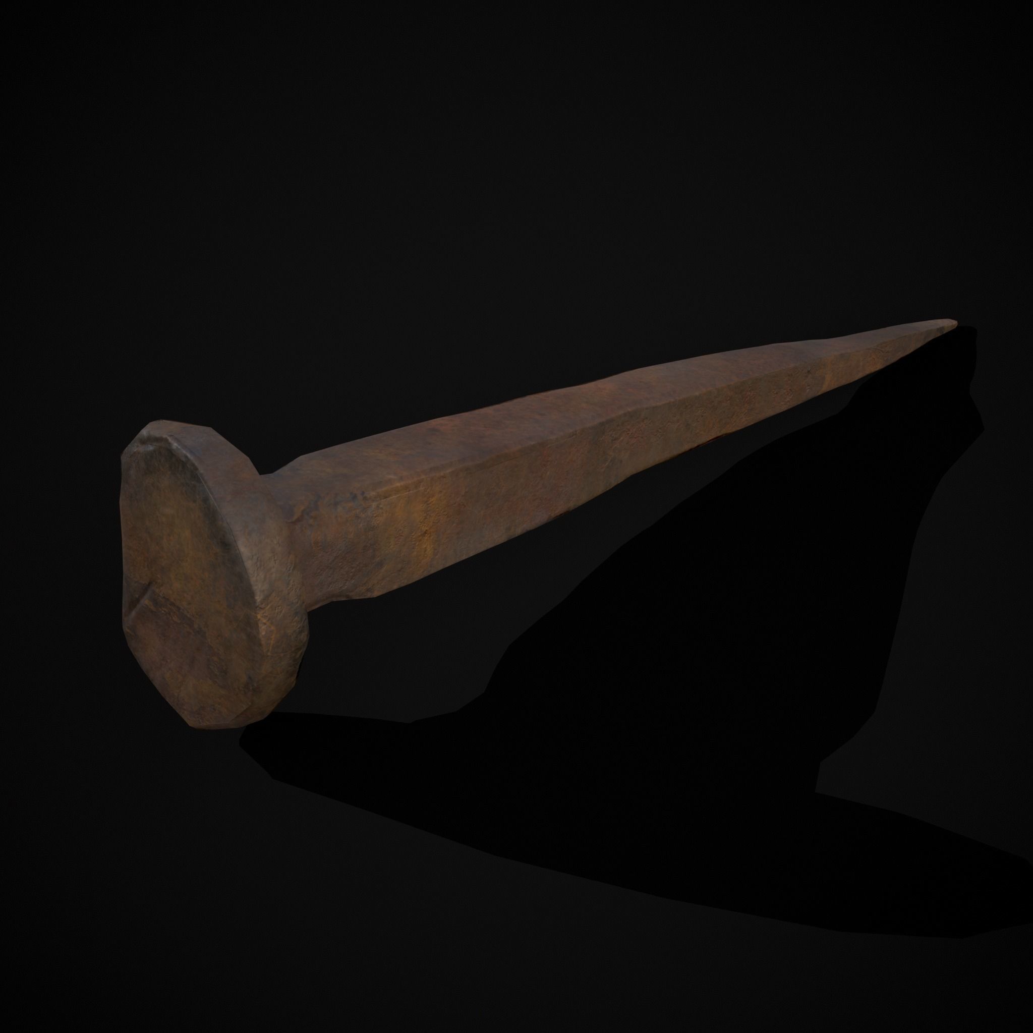 Old Rusting Medieval Nails Low-poly 3D model_19