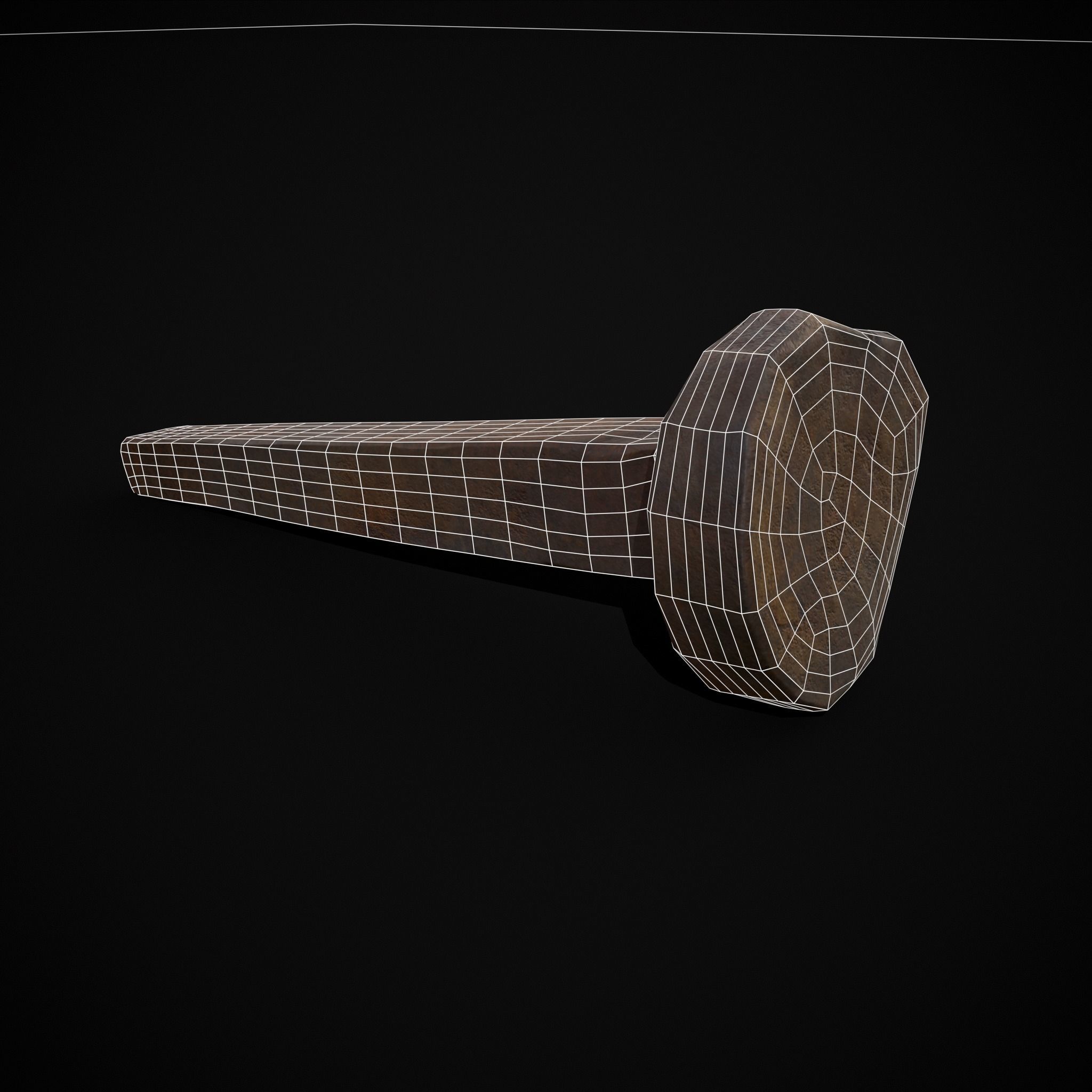 Old Rusting Medieval Nails Low-poly 3D model_22