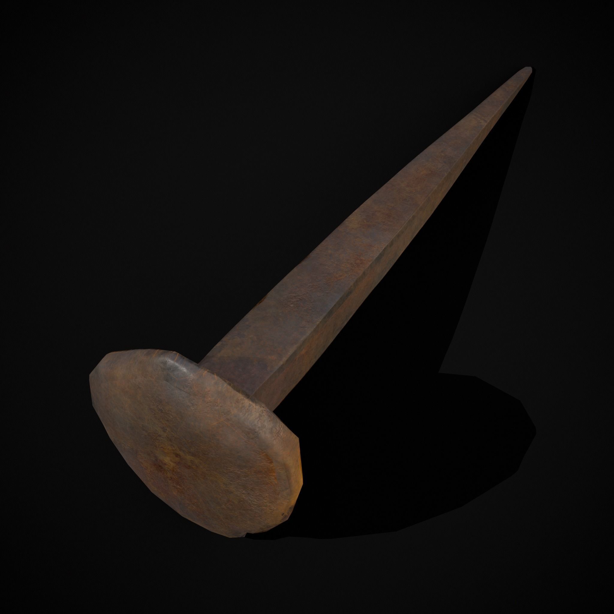 Old Rusting Medieval Nails Low-poly 3D model_11