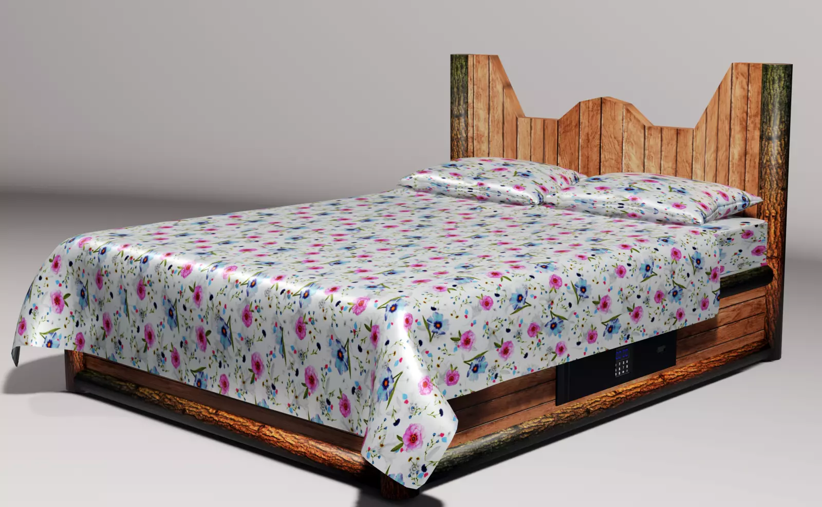 Wooden sofa 3D model_0