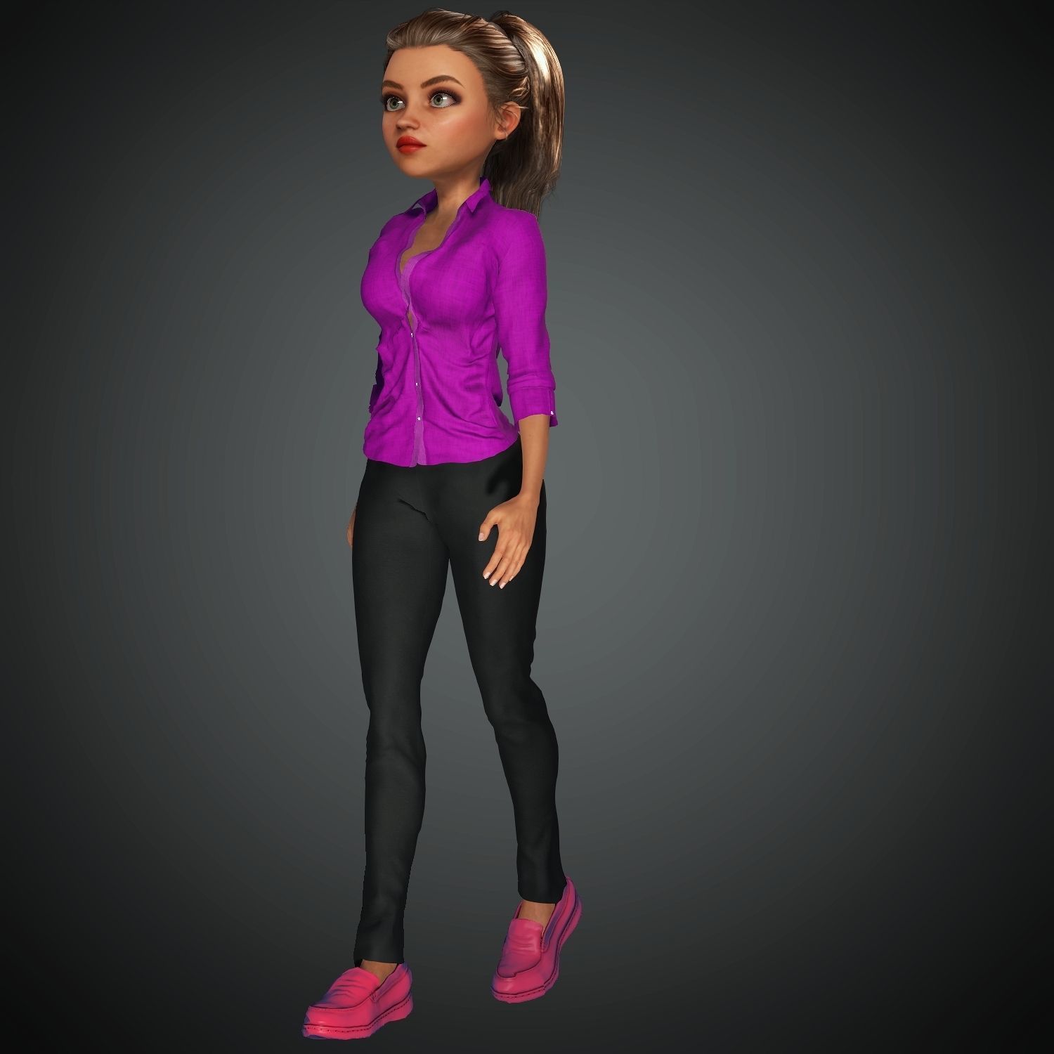 Semi Realistic Cartoon Character Rigged Iclone Blender Maya  3D model_8
