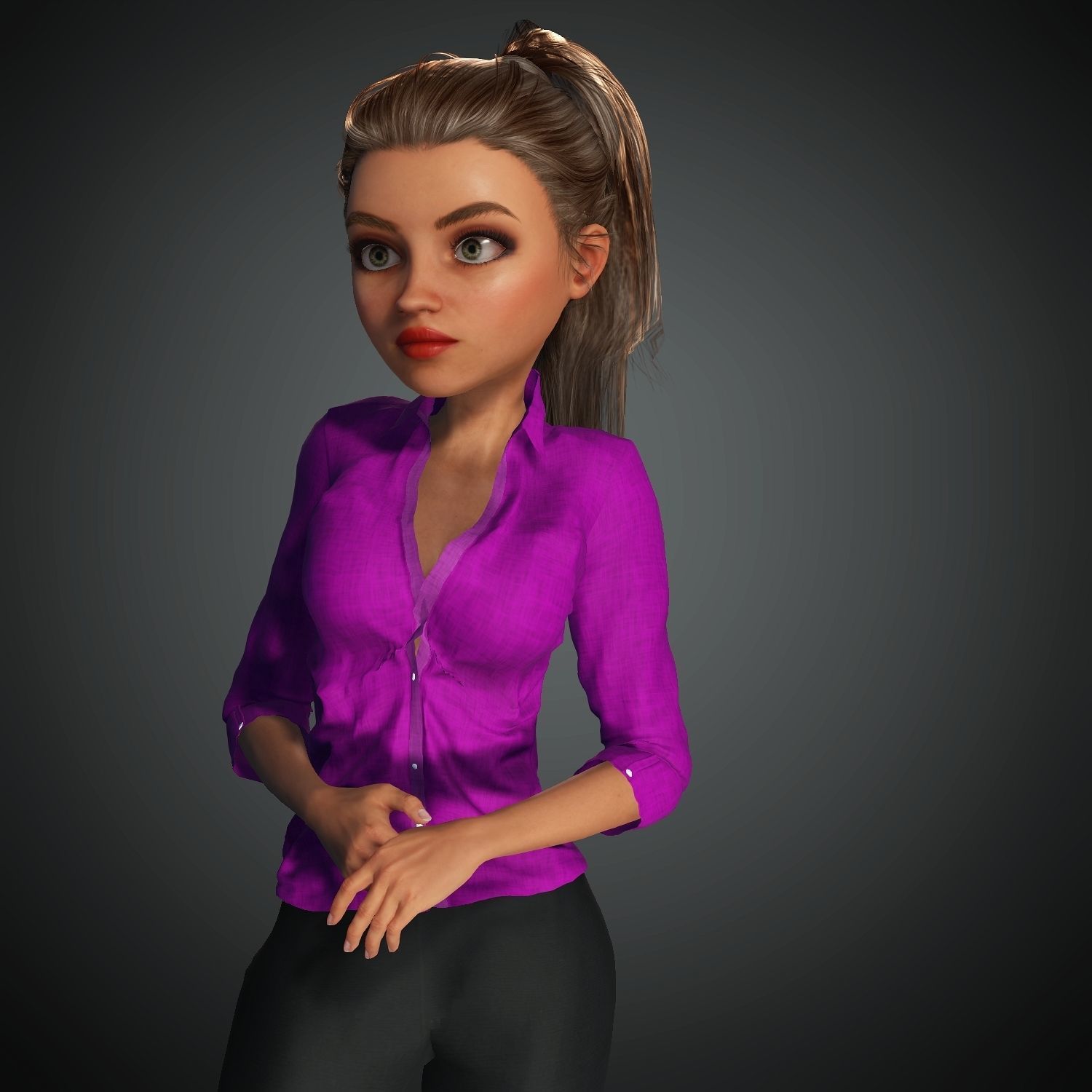 Semi Realistic Cartoon Character Rigged Iclone Blender Maya  3D model_3