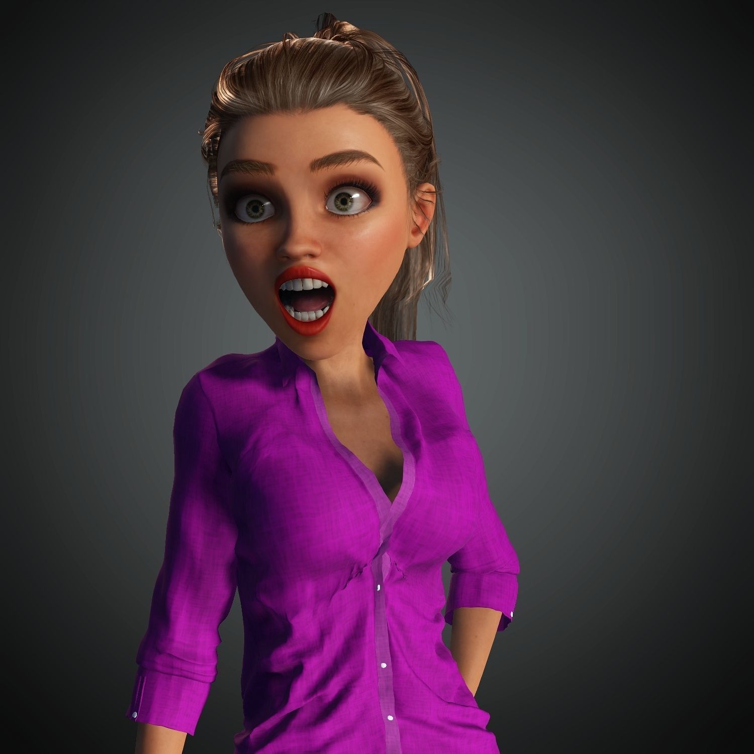 Semi Realistic Cartoon Character Rigged Iclone Blender Maya  3D model_2