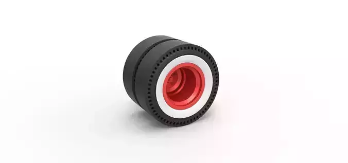 Double rear wheel of old school dragster Scale 1 to 25