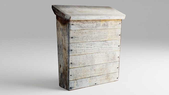 Wooden mailbox Free low-poly 3D model