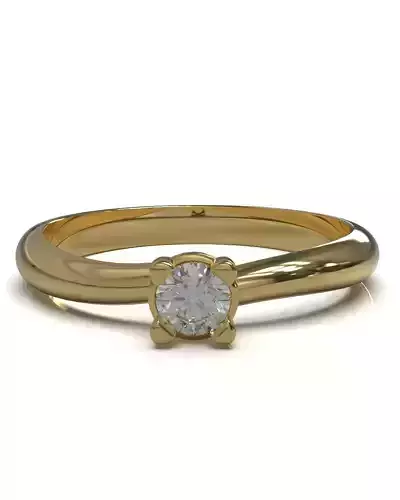 Solitaire engagement ring 3mm 3D print model