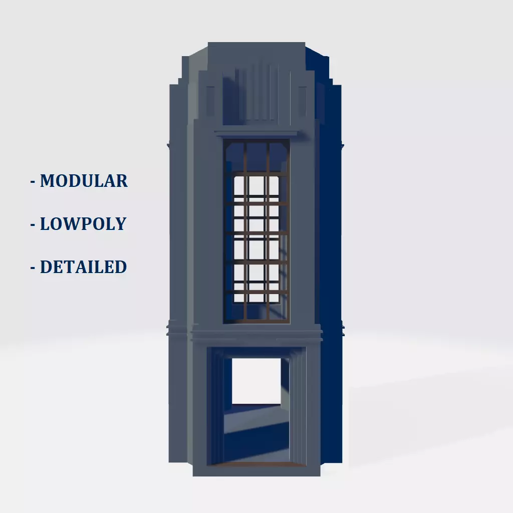 Art Deco Entrance for 3D Art Free low-poly 3D model_0