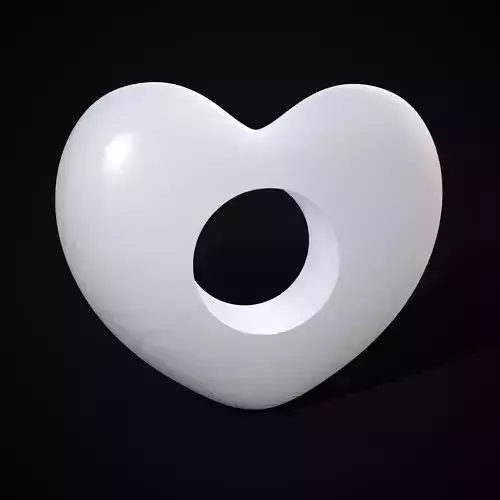 Heart With Hole 3D Print 3D print model