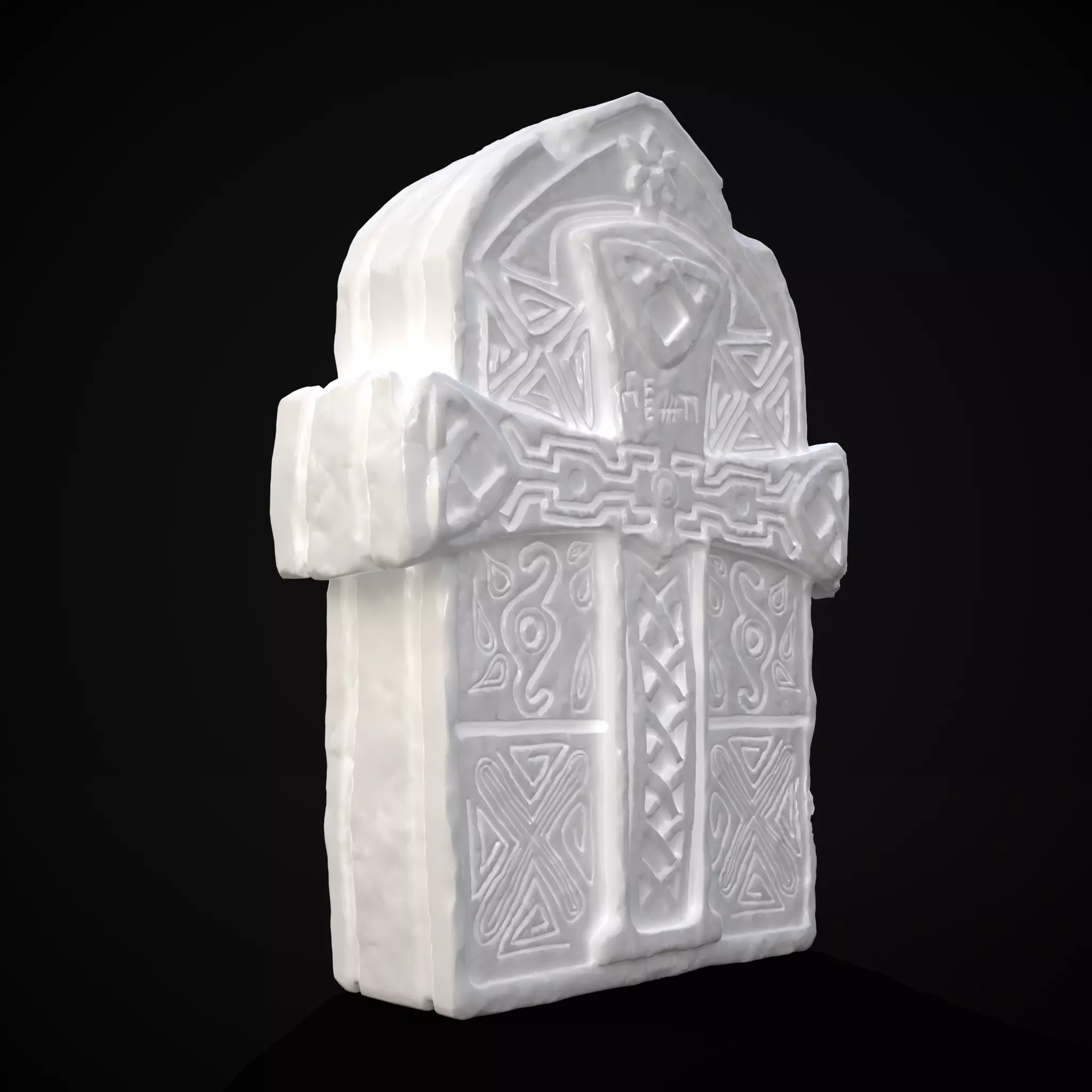 Knotted Engraved Cross Standard Gravestone 3D print model