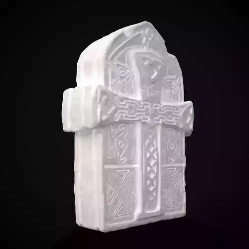 Knotted Engraved Cross Standard Gravestone 3D print model