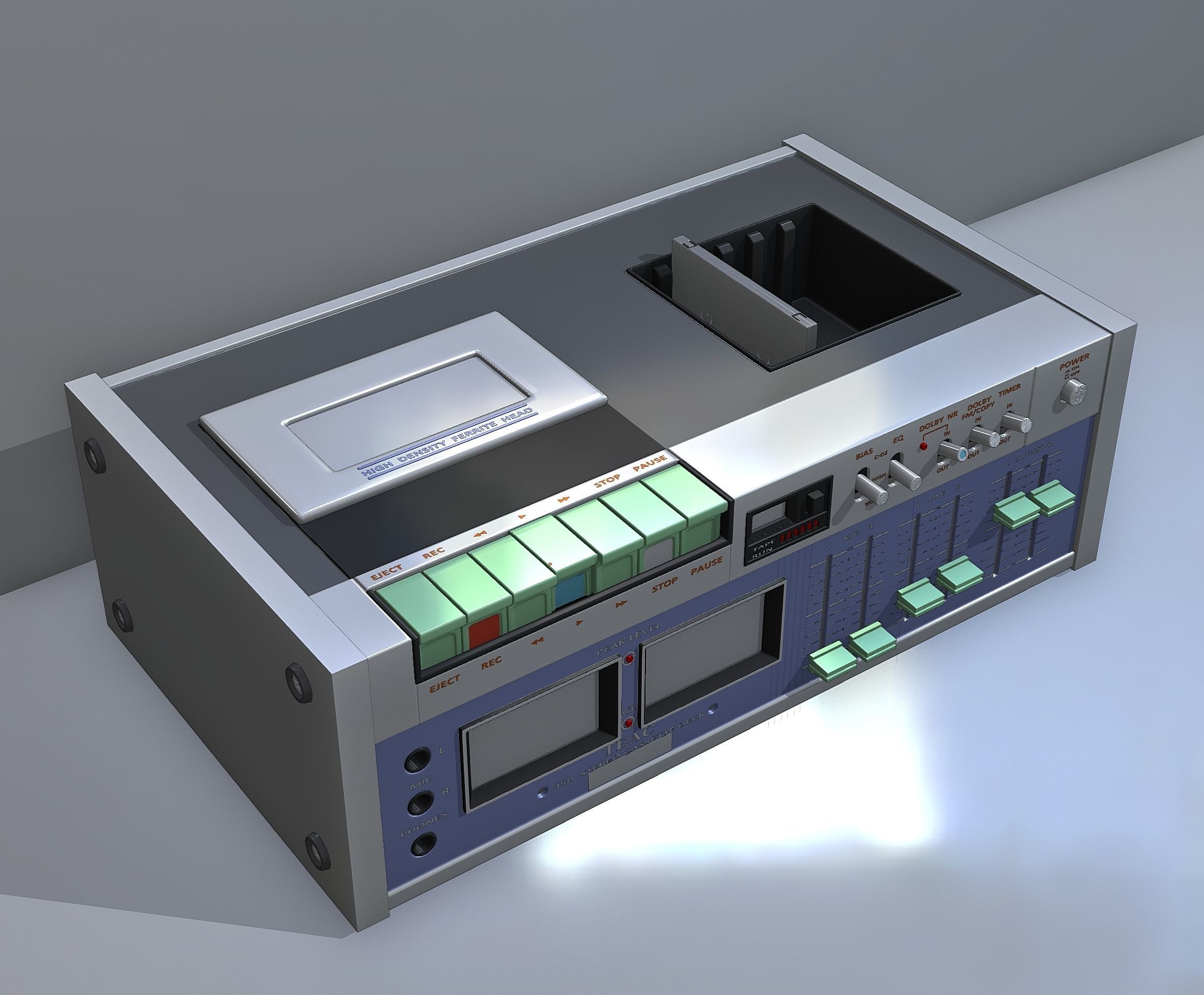 Rare cassette deck Teac 3D model_4