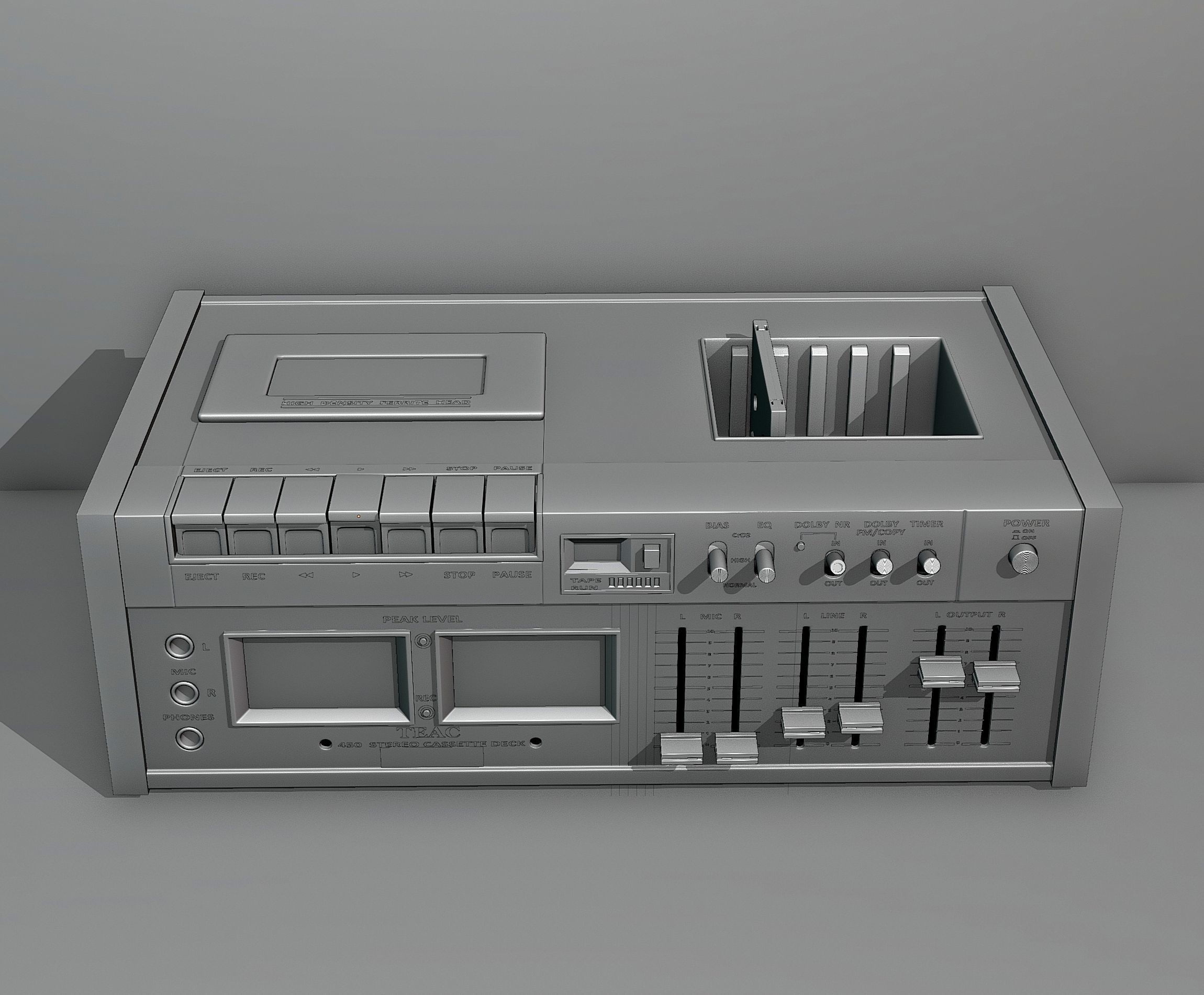 Rare cassette deck Teac 3D model_3