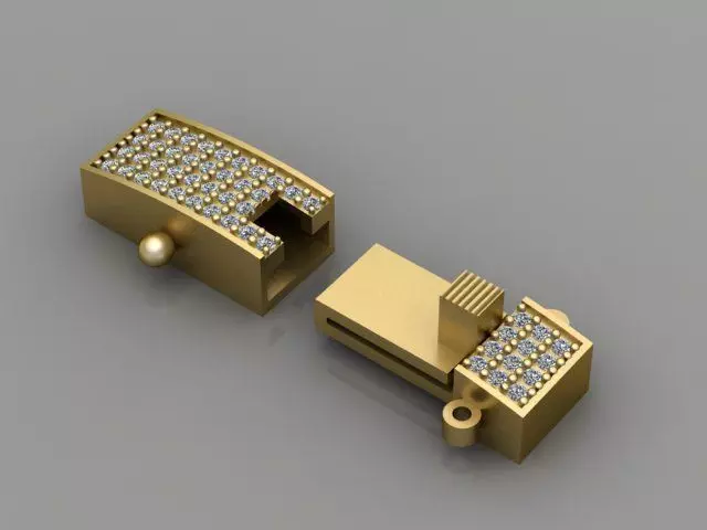 clasp box with diamond 3D print model_0
