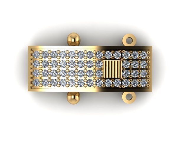 clasp box with diamond 3D print model_5