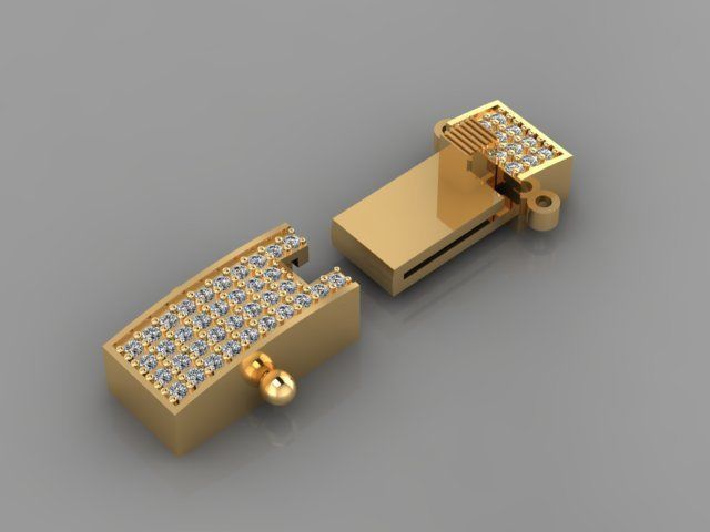 clasp box with diamond 3D print model_1