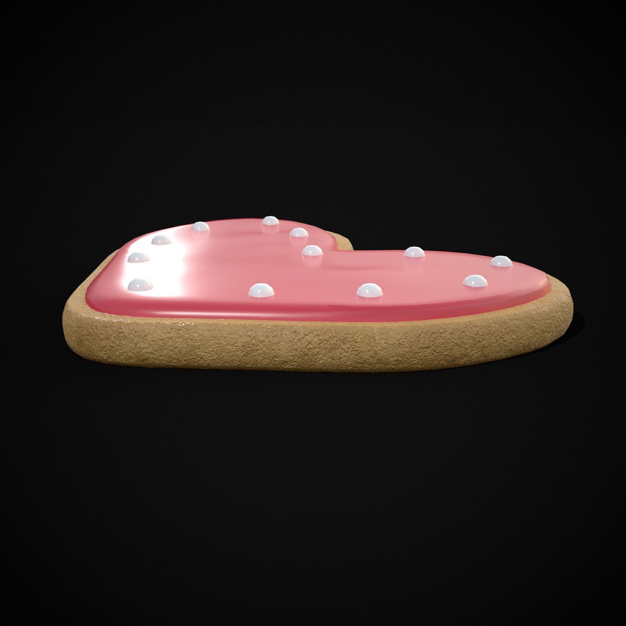 Pink Red Heart Cookies Low-poly 3D model_31