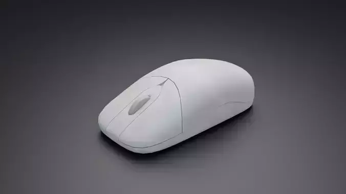 Retro Mouse Low-poly 3D model