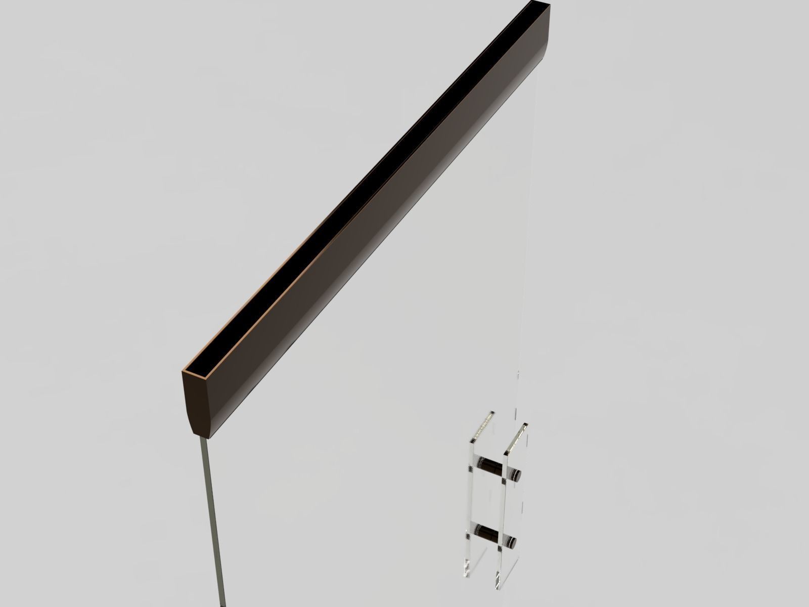 Glass Door with Plinth Brown 3D model_4