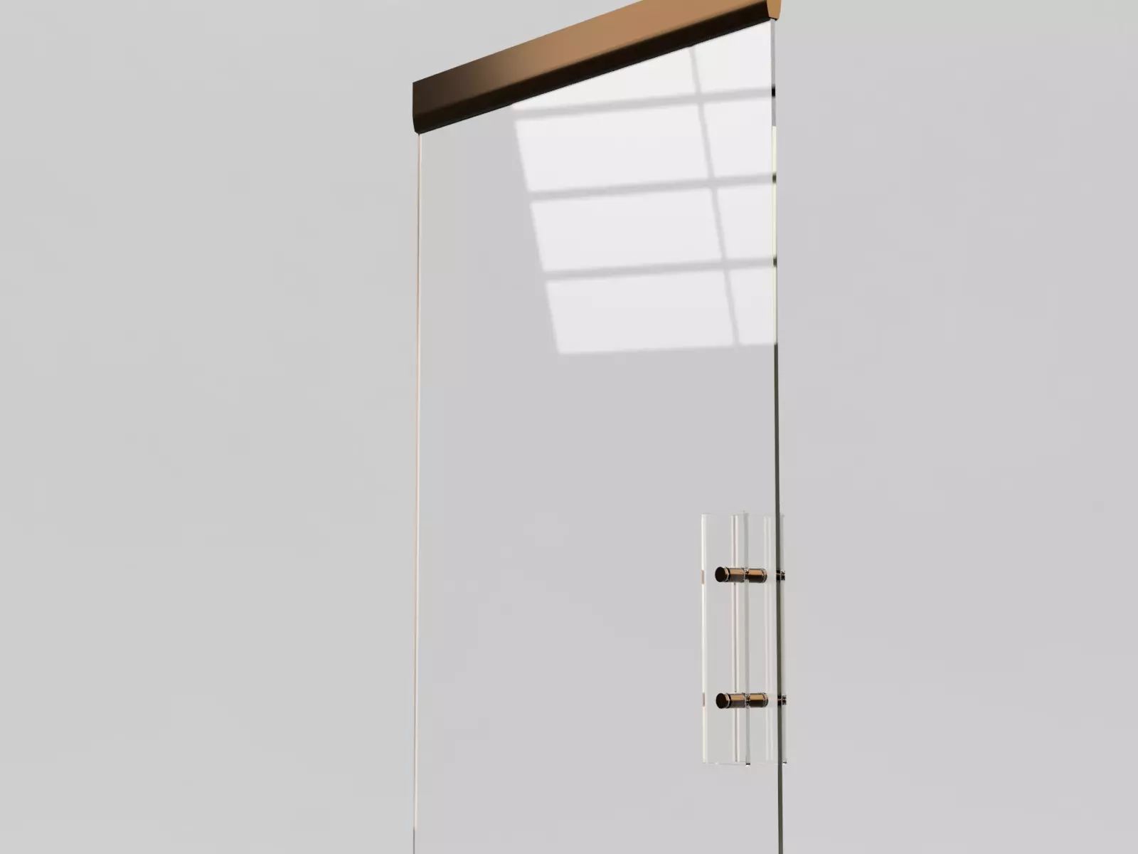 Glass Door with Plinth Brown 3D model_0