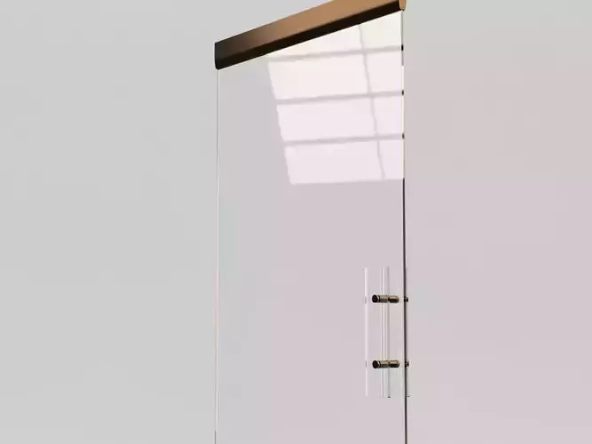 Glass Door with Plinth Brown