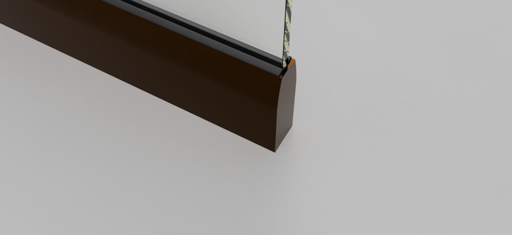 Glass Door with Plinth Brown 3D model_1