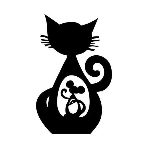 Cat and Mouse 2D Decor 3D print model