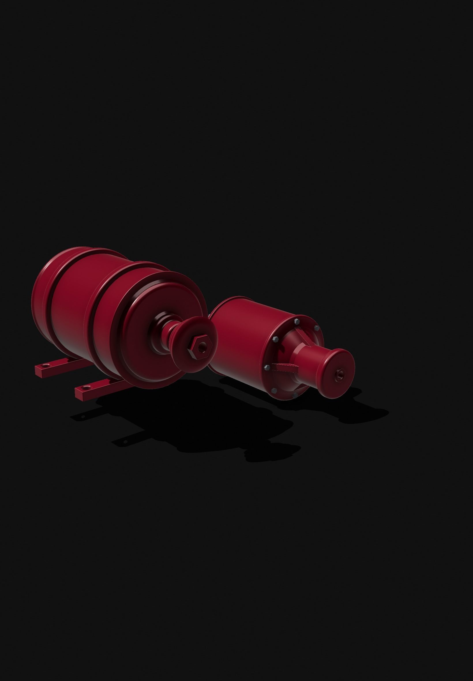 Brake Zylinder 3dprint Locomotive 3D print model_1