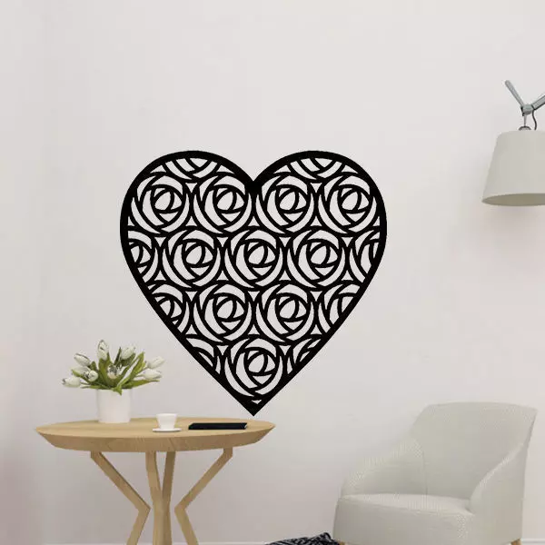 Heart With Rose Decor 3D print model_0