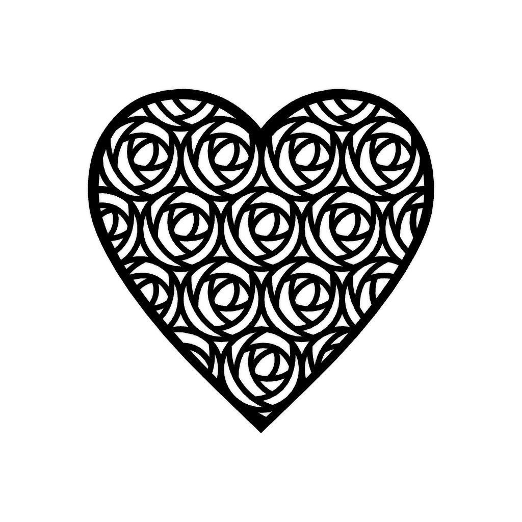 Heart With Rose Decor 3D print model_2