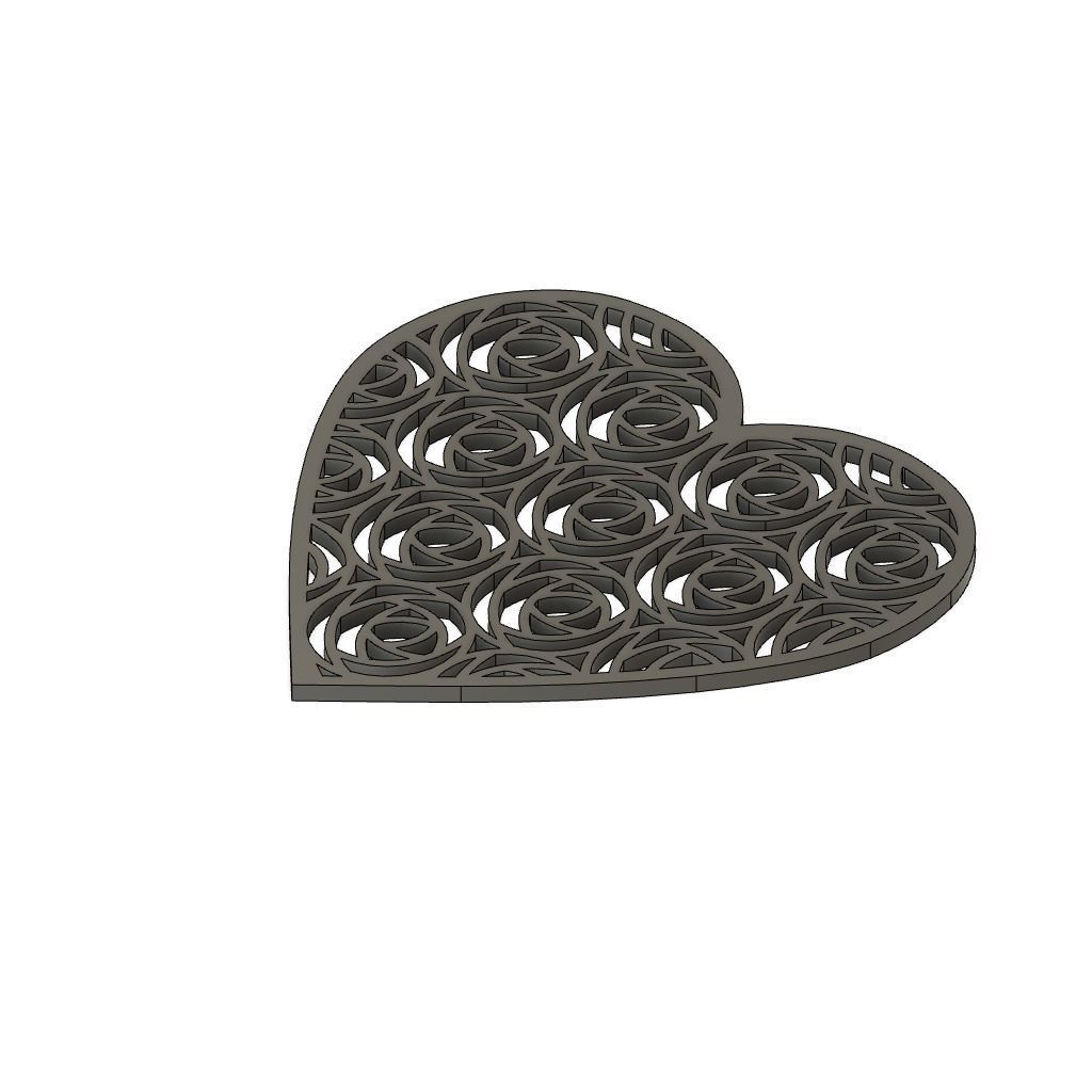 Heart With Rose Decor 3D print model_1