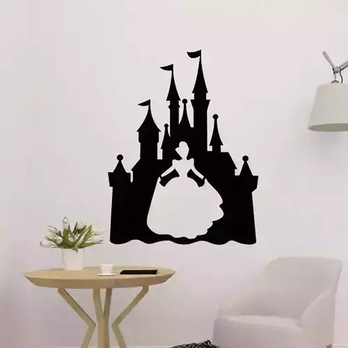 Princess With Ice Castle 3D print model