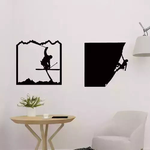 Ski and Climber Wall Decor
