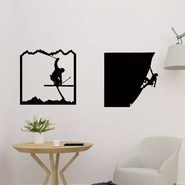 Ski and Climber Wall Decor 3D print model_0